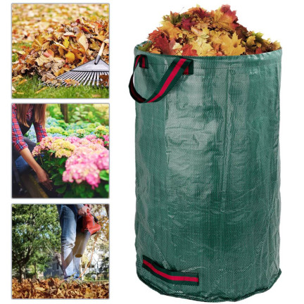 TM-00315 GARTENSACK 120L LAUBABFALLBEHÄLTER GROSS MIT OHREN MULTIFUNKTIONAL