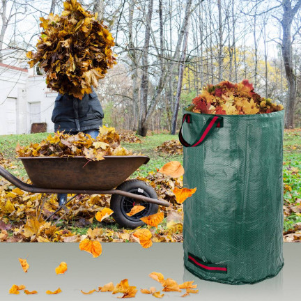 TM-00315 GARTENSACK 120L LAUBABFALLBEHÄLTER GROSS MIT OHREN MULTIFUNKTIONAL