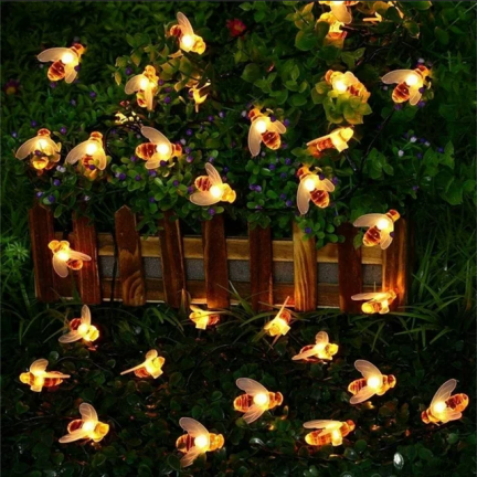 TG71285 GIRLANDE SOLARLEUCHTEN BIENEN LICHT SET 20 LED GARTEN BIENEN
