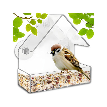 TG80446 VOGELFÜTTERUNG TRANSPARENTES FENSTER FENSTER SAMEN SONNENBLUMENFUTTER
