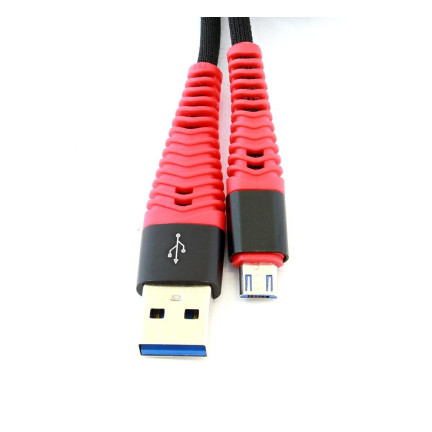 KK21N MICRO USB 1M QUICK CHARGE Nylonový opletený kabel
