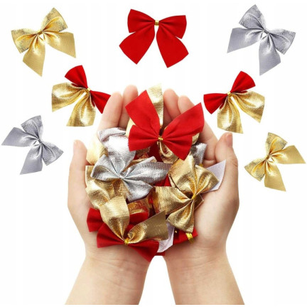 TG59773-2 BÖGEN 12PCS GOLD GLITTER WEIHNACHTSBAUM DEKORATIVE BÖGEN SET