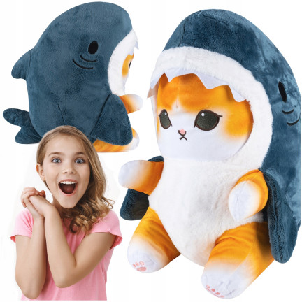 B48T MASKOTTCHEN KÄTZCHEN NIEDLICHE KATZE HAI PLÜSCH KUSCHELKÄTZCHEN