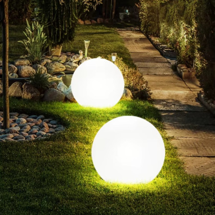 TG45639 Solar Ball LED Garden Light, White + RGB, 20 cm