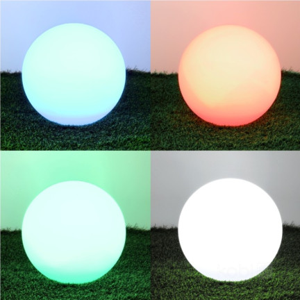 TG45639 Solar Ball LED Garden Light, White + RGB, 20 cm