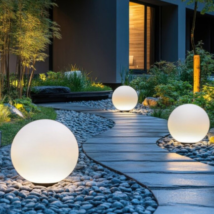 TG45639 Solar Ball LED Garden Light, White + RGB, 20 cm