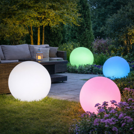 TG45639 Solar Ball LED Garden Light, White + RGB, 20 cm