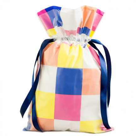1284 FARBIGE QUADRATE GESCHENKTÜTE M 30X45
