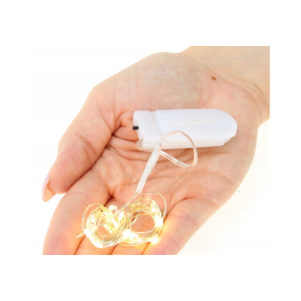 TG66259-2 Weihnachtsbaumbeleuchtung an einer Schnur 10 LED GIRLAND LIGHTS Warmweiß Batterien