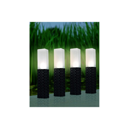 TG66774 SOLÁRNÍ ZAHRADNÍ LAMPA RATAN VEDL SVĚTLA 4KS PÓL POHÁNĚNÝ SOLÁRNÍ PANEL