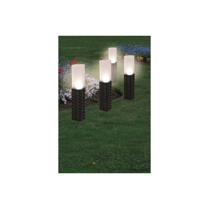 TG66774 SOLÁRNÍ ZAHRADNÍ LAMPA RATAN VEDL SVĚTLA 4KS PÓL POHÁNĚNÝ SOLÁRNÍ PANEL