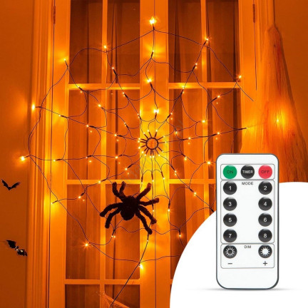 TG73019-1 SPINNENNETZ 70 LED KÜNSTLICHE HALLOWEEN LICHTER ORANGE