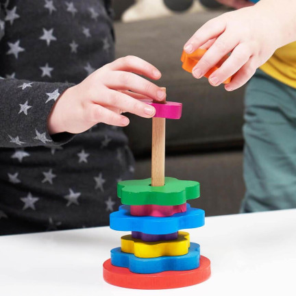 TG67026 PIRAMID SORTER Montessori VĚŽOVÉ DŘEVĚNÉ BLOKY Puzzle