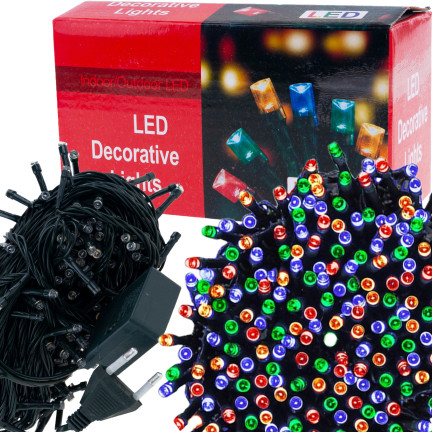 LM200 VÁNOČNÍ STROM SVĚTLA 200LED VÍCEBAREVNÉ VÁNOČNÍ STROM SVĚTLA SILNÝ ZELENÝ KABEL