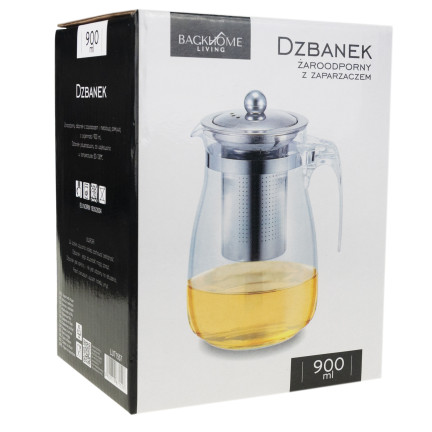 LUT1557 HITZEBESTÄNDIGE KANNE MIT METALLBRÜHDECKEL 900ML