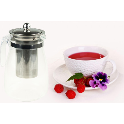 LUT1557 HITZEBESTÄNDIGE KANNE MIT METALLBRÜHDECKEL 900ML