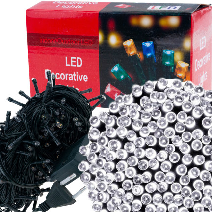 LZ100 VÁNOČNÍ STROMEK SVĚTLA 100LED STUDENÉ VNITŘNÍ VÁNOČNÍ STROMEK SVĚTLA 8 SVĚTELNÝCH REŽIMŮ
