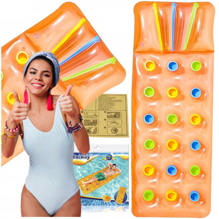 43014 Bestway 43014 Aufblasbare Strandmatratze mit Kissen
