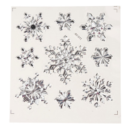 MC79145 Christmas window stickers with silver snowflakes