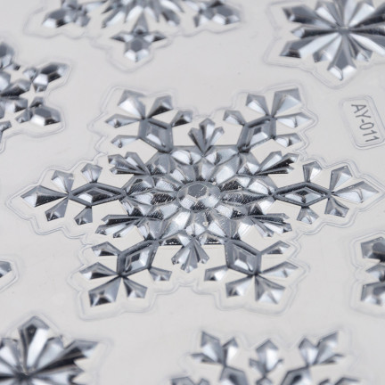 MC79145 Christmas window stickers with silver snowflakes