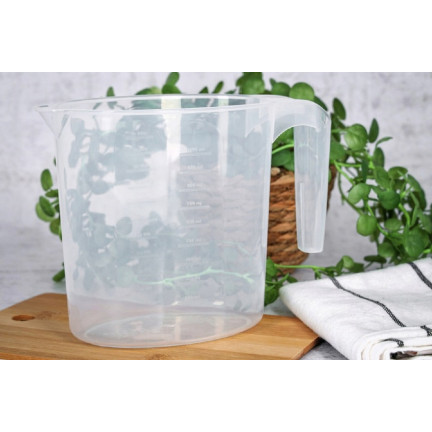 HOB081207 GRADUIERTER KÜCHENBECHER MESSBECHER 1L OVAL TRANSPARENT
