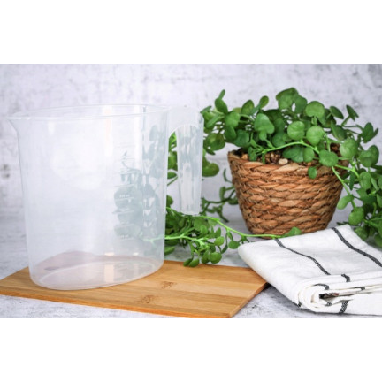 HOB081207 GRADUIERTER KÜCHENBECHER MESSBECHER 1L OVAL TRANSPARENT