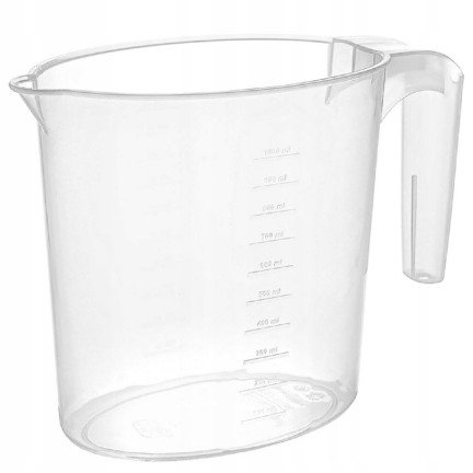 HOB081207 GRADUIERTER KÜCHENBECHER MESSBECHER 1L OVAL TRANSPARENT