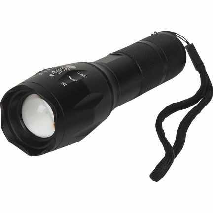 TG48291 High-Powered LED Tactical Flashlight with Zoom, 5 Modes, Taclight, 13 cm