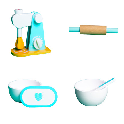 TG67006 HRAČKA KUCHYŇSKÝ ROBOT DŘEVĚNÝ MIXÉR PRO DĚTI AGD KIT PŘÍSLUŠENSTVÍ