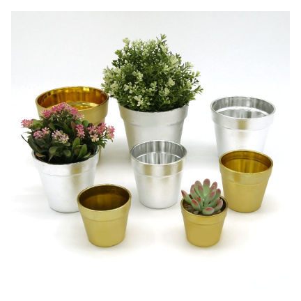 TG56800-1 weihnachtlicher dekorativer Blumentopf in Silber mit Glitzer
