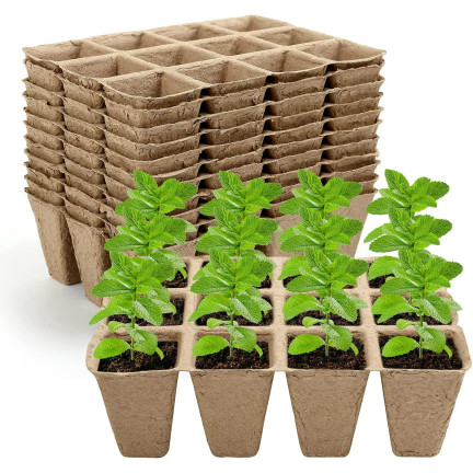 TG67368 Torf Pflanzentöpfe für Setzlinge 10 Schalen 120 Stück