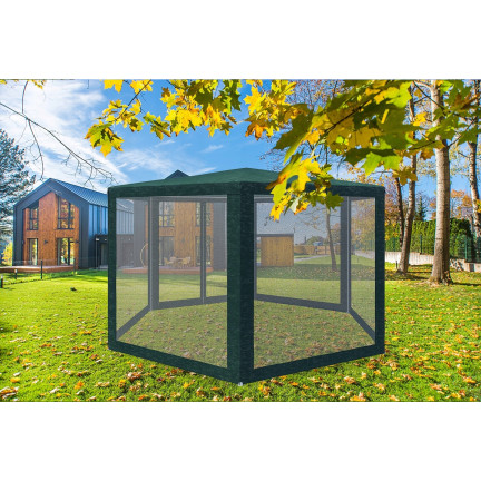 TG77596-1 ZAHRADNÍ STAN KOMERČNÍ PAVILON 6 STĚN S MOSKYTIÉROU ALTÁN PRO ZAHRADNÍ TERASU