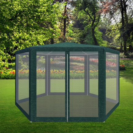 TG77596-1 ZAHRADNÍ STAN KOMERČNÍ PAVILON 6 STĚN S MOSKYTIÉROU ALTÁN PRO ZAHRADNÍ TERASU