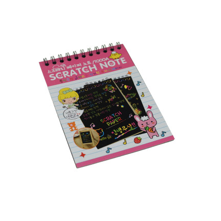 TG67341 SCRATCHBOARD A6 RAINBOW COLORING BOOK SCRATCHBOARD STYLUS NOTEBOOK BLACK NOTEBOOK