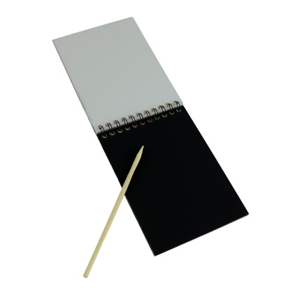 TG67341 SCRATCHBOARD A6 RAINBOW COLORING BOOK SCRATCHBOARD STYLUS NOTEBOOK BLACK NOTEBOOK