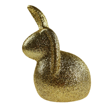 TG63604-2 OSTERHASE KANINCHEN GLITTER GOLD DEKORATION ORNAMENT FÜR TISCHDEKORATIONEN