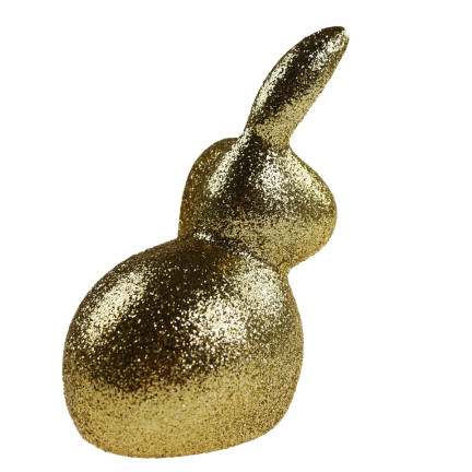 TG63604-2 OSTERHASE KANINCHEN GLITTER GOLD DEKORATION ORNAMENT FÜR TISCHDEKORATIONEN