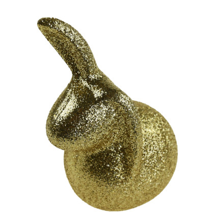 TG63604-2 OSTERHASE KANINCHEN GLITTER GOLD DEKORATION ORNAMENT FÜR TISCHDEKORATIONEN
