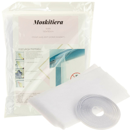 NN15 Moskitonetz Fenster Insektenschutz 150x150 + RPE weißes Mückenschutzmittel