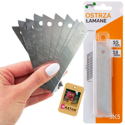 NOZ1593 18mm snap-off replacement blades for wallpaper knife, 10-pack