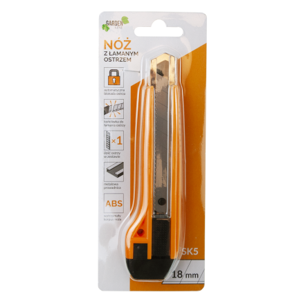 NOZ1609 utility knife with snap-off blade, 18 mm, retractable blade