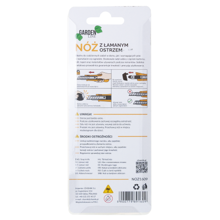 NOZ1609 utility knife with snap-off blade, 18 mm, retractable blade
