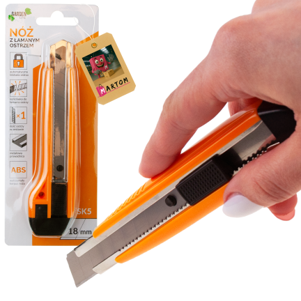 NOZ1609 utility knife with snap-off blade, 18 mm, retractable blade