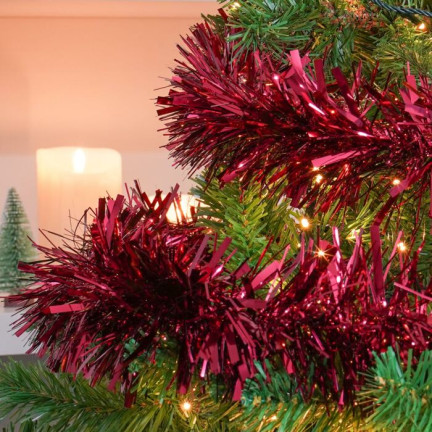 Weihnachtsbaumkette rot metallic 2 meter dick für einen weihnachtsbaum