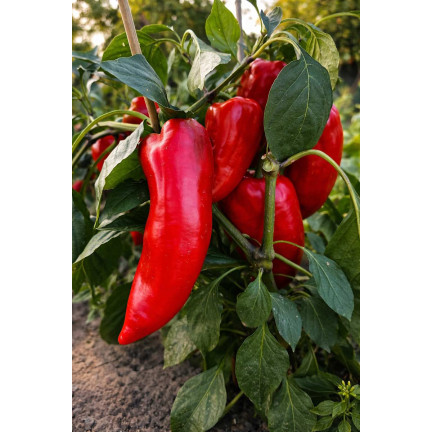 W1314 Sweet Marconi Pepper, High-Yielding, Disease-Resistant, Sweet Fruit, Long, Conical, Red, Capsicum annuum L., 0.5 g