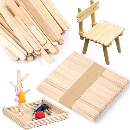 TG80299 KREATIVE HÖLZERNE KLEBESTIFTE DIY EISCREME-STICKS 50PCS/KPL
