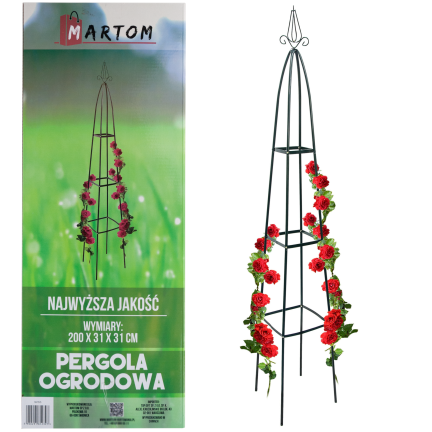 PERG-N0293 ZAHRADNÍ PERGOLA PYRAMIDA RŮŽE PODPORA KOVOVÝ SLOUPEK