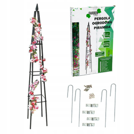 PERG-N0293 GARTEN PERGOLA PYRAMIDE ROSE STÜTZE METALL PFAHL
