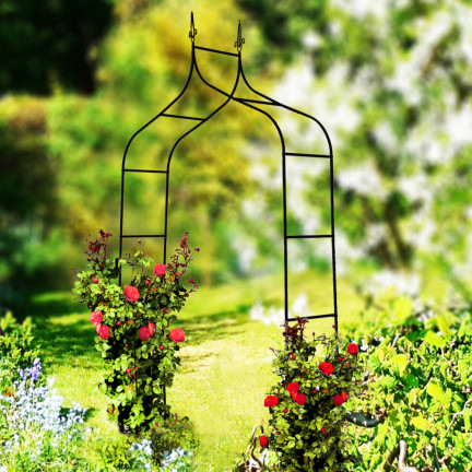 PERG-N6078 Gartenbogen Metallbogen für Rosen Blumen Zweige 240cm