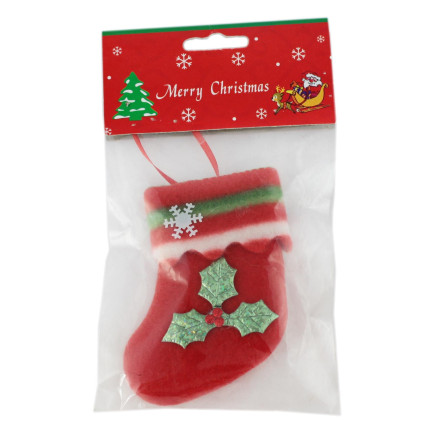 WAD7916 Weihnachtsmann-Socke BUNCH aus Filz Kugeln-Anhänger